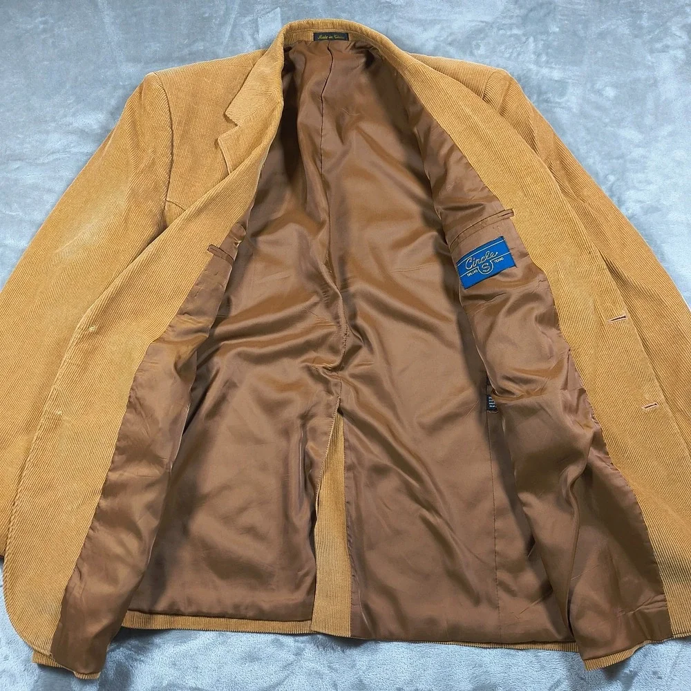 Vintage Circle S Blazer Mens 48 Long Brown Corduroy Elbow Patches Cowboy Western